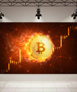 پوستر طرح بیت کوین مدل Fire Bitcoin کد AGC1900