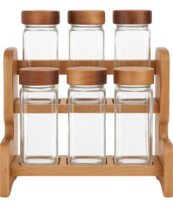 ست جا ادویه 6 پارچه ال وی طرح کلاسیک کد 6353460687 به همراه استند