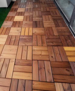 کفپوش مدل تایل ترموود 3 ردیفه سایز 30x30 سانتی متر