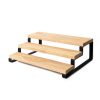 شلف رومیزی لازا مدل چوبی پله ای سه طبقه KT-SP-05-03-WD