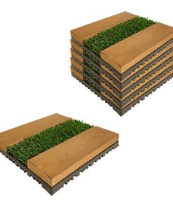 کفپوش مدل تایل ترمو چمن 3 ردیفه سایز 30x30 سانتی متر بسته 6 عددی