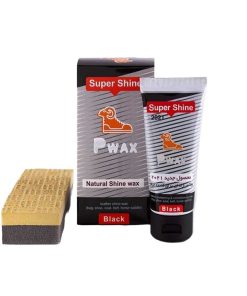 واکس براق کننده ژله ای پی واکس مدل pwax 5 با براقیت طبیعی و افزایش عمر چرم به همراه اسفنج دو تکه مقاوم و کاربرد آسان برای مراقبت کیف، کفش و کمربند چرمی